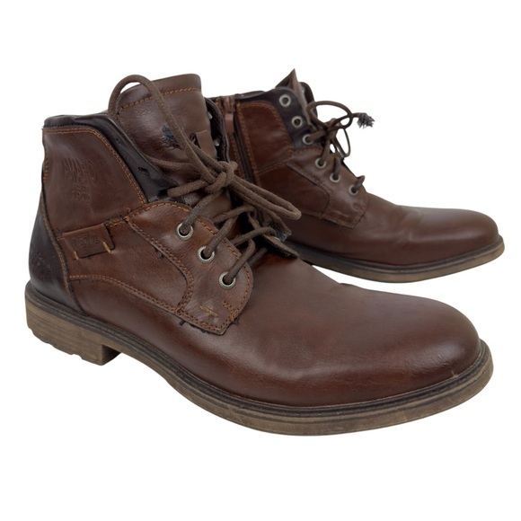 AMAPO Men Oxford Boots Buckle Dress Lace Up Boots Lace-Up Side Zip SZ 11 main image 12